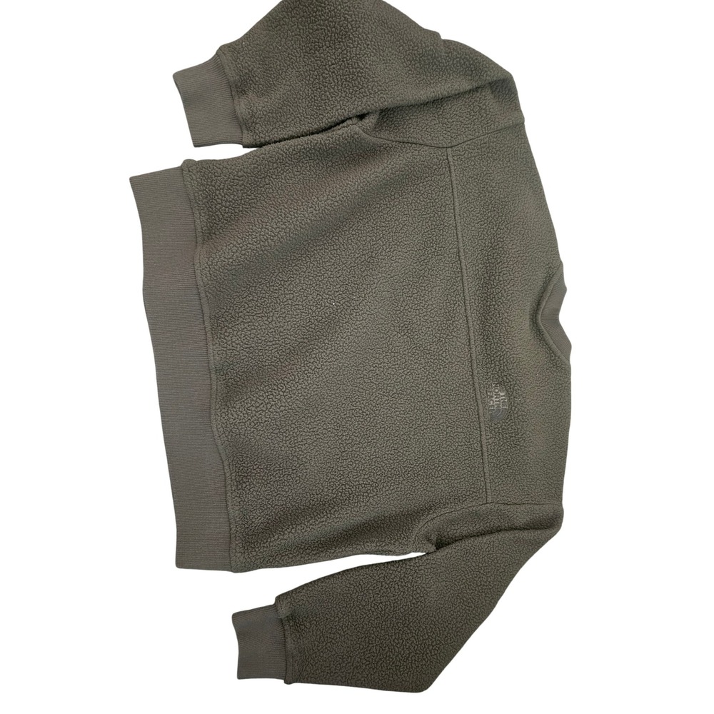 The North Face Sherpa Fleece Sweatshirt Womens L Olive Green Excellent Pullover